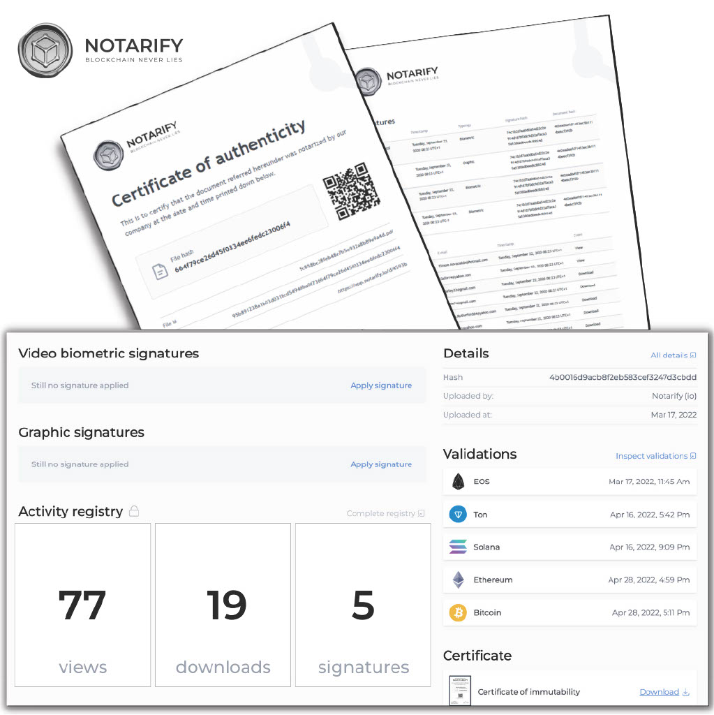 Notarizzazione di documenti con Notarify